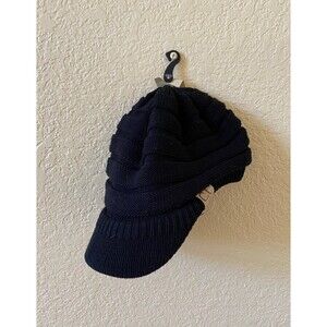 Knit Black Beret Beanie Cap